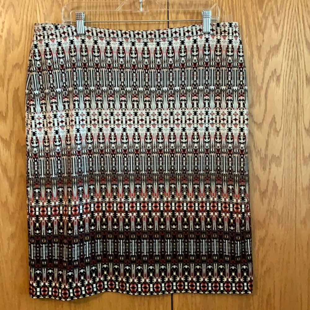 Rafaella lined skirt, black/white/red, size XL